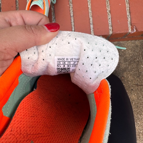 Adidas Gazelle Mint and Bright Orange Sneakers - Picture 3 of 5